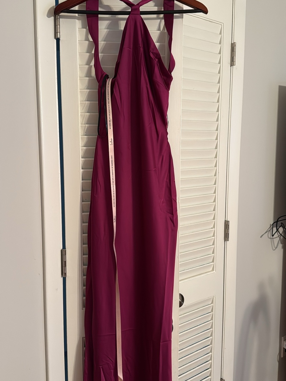 Lulu's Fuchsia Halter Neck Maxi Dress